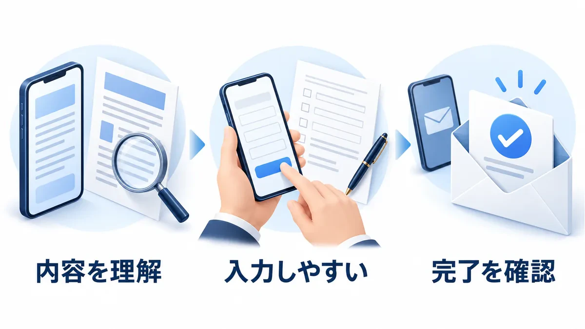 閲覧から入力完了までの障壁