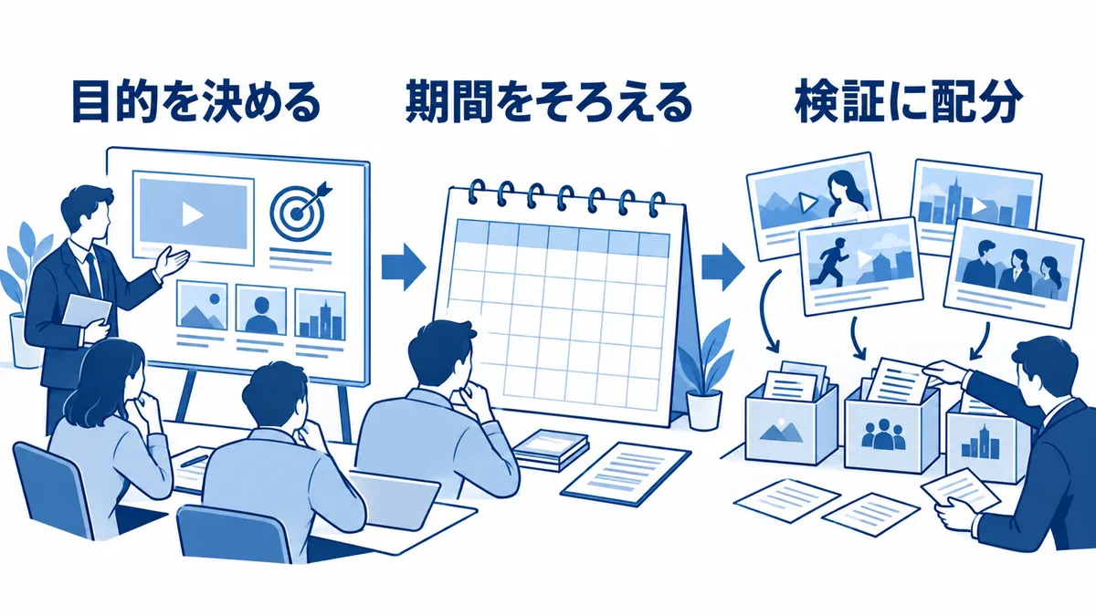 目的と検証期間を決めて配信予算を組む