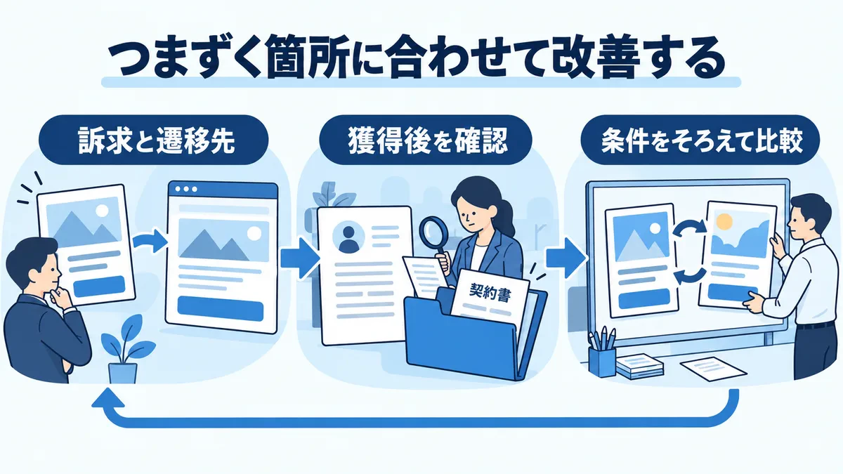 結果が悪い箇所に応じて見直す行動を選ぶ