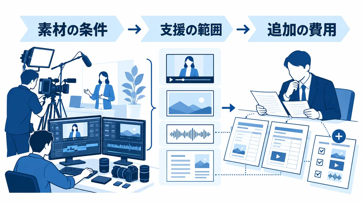 制作条件と支援範囲をそろえて見積もりを比較する