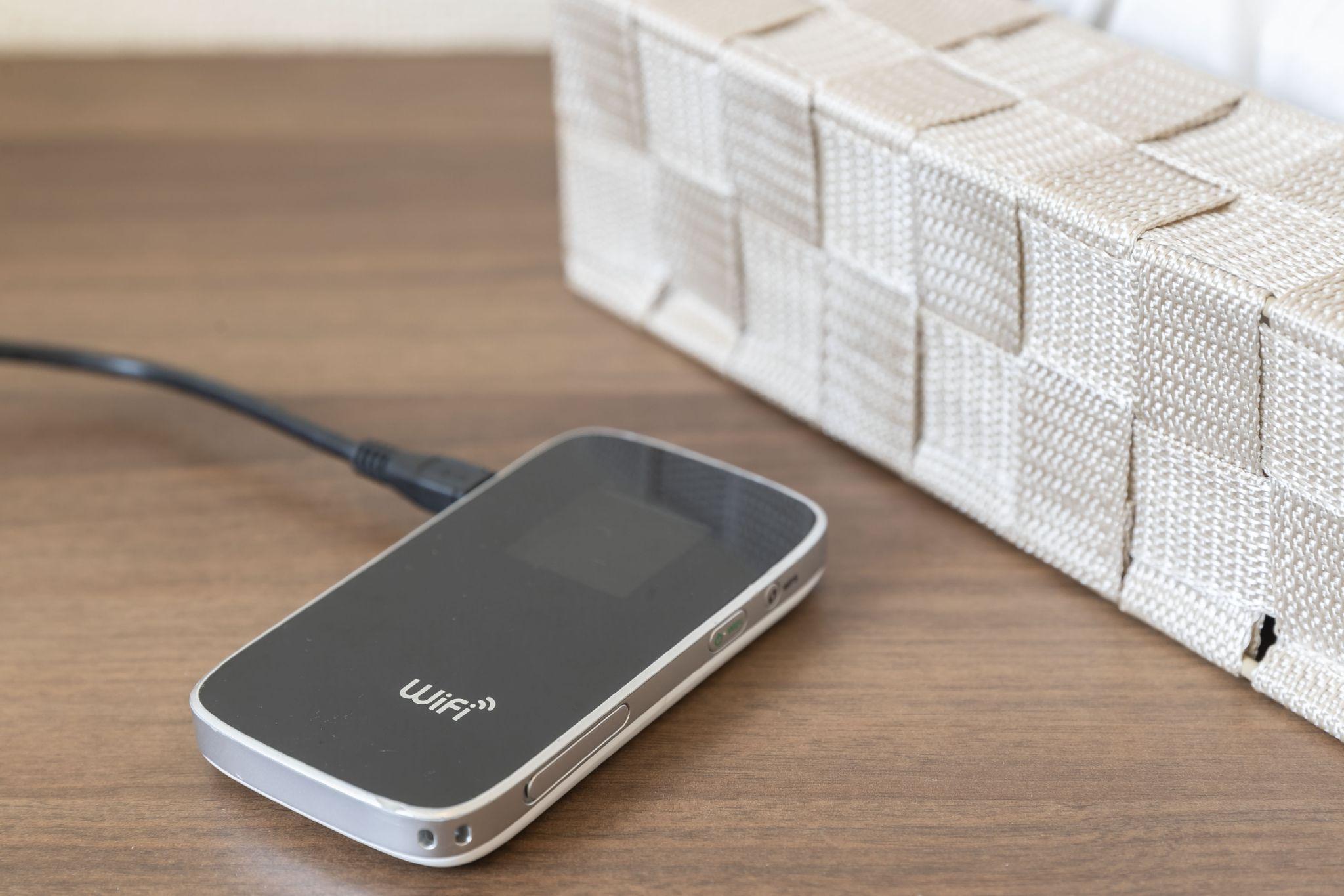 ポケットWi-Fiをつなげている様子