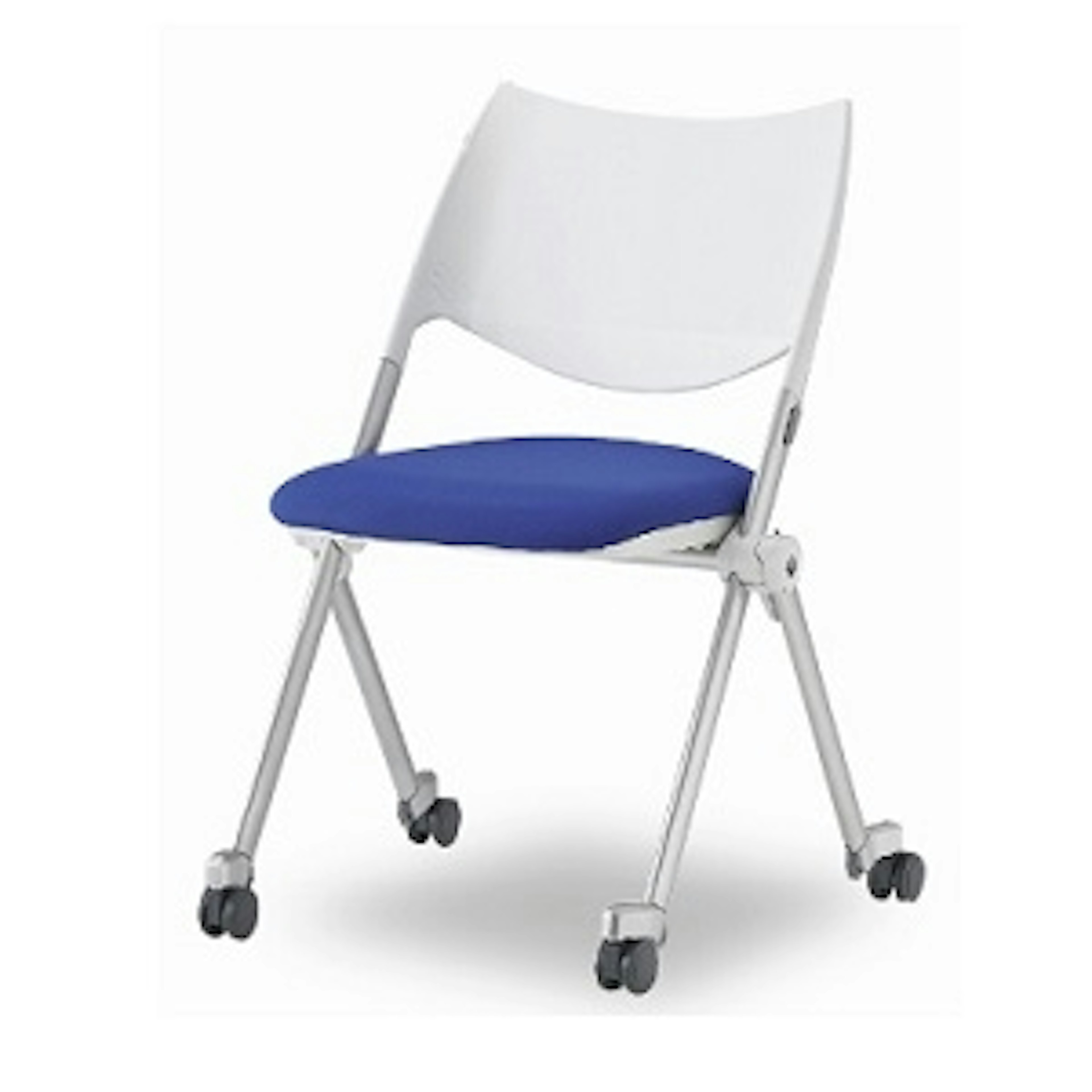 ミーティングチェア（折りたたみ椅子）　布 キャスター付