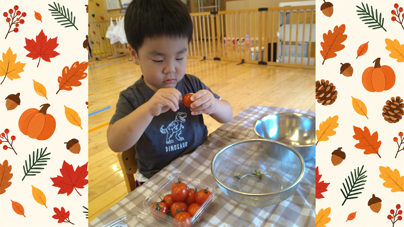 トマトのへた取りで育つ指先と集中力