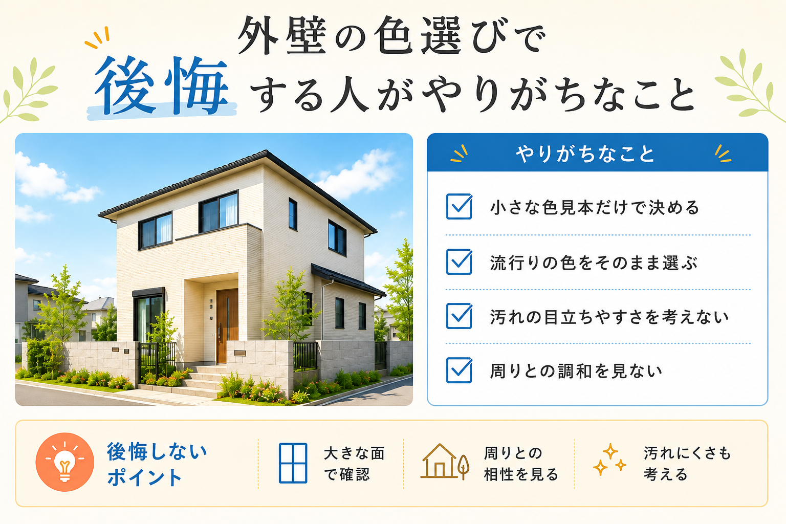 外壁の色選びで後悔する人がやりがちなこと