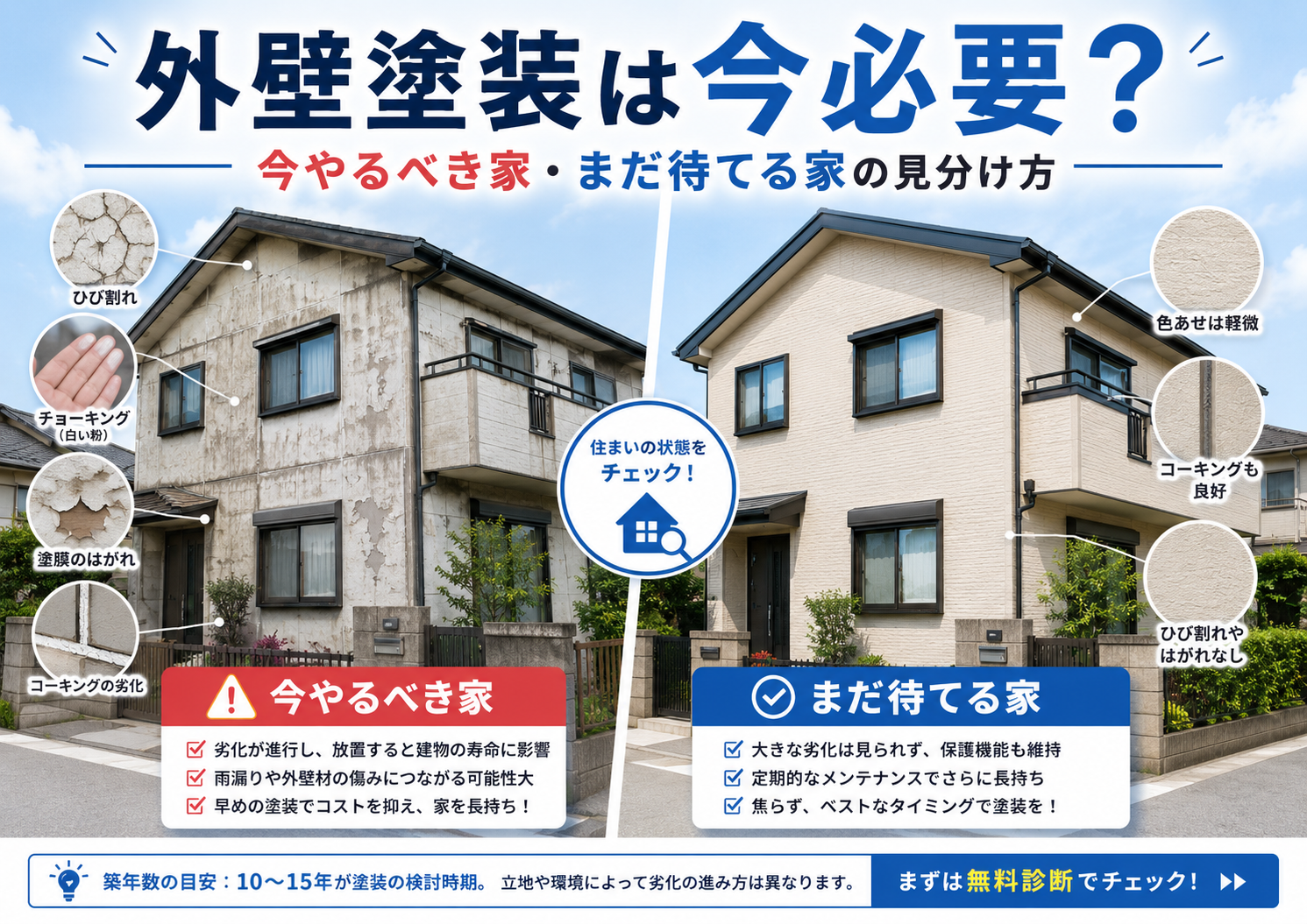 佐倉市で外壁塗装は今必要？今やるべき家・まだ待てる家の見分け方