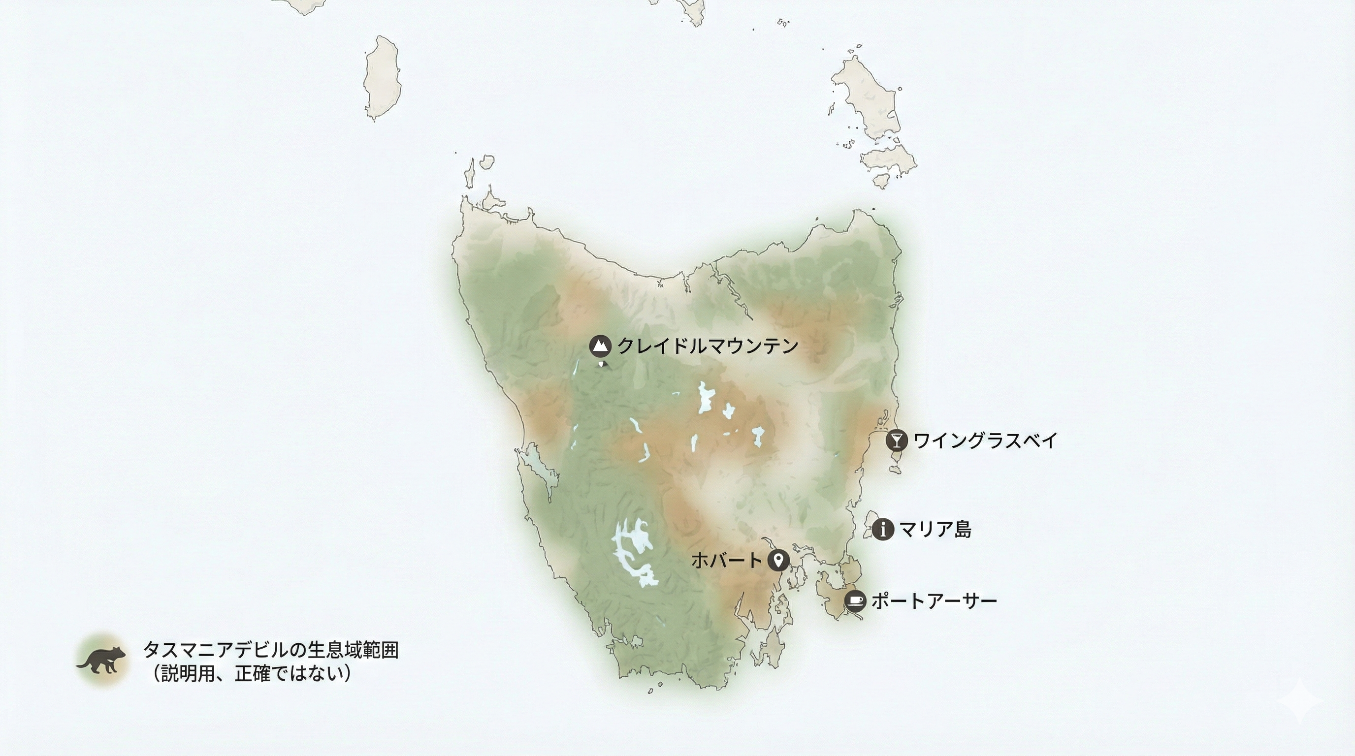 タスマニアデビルの生息地