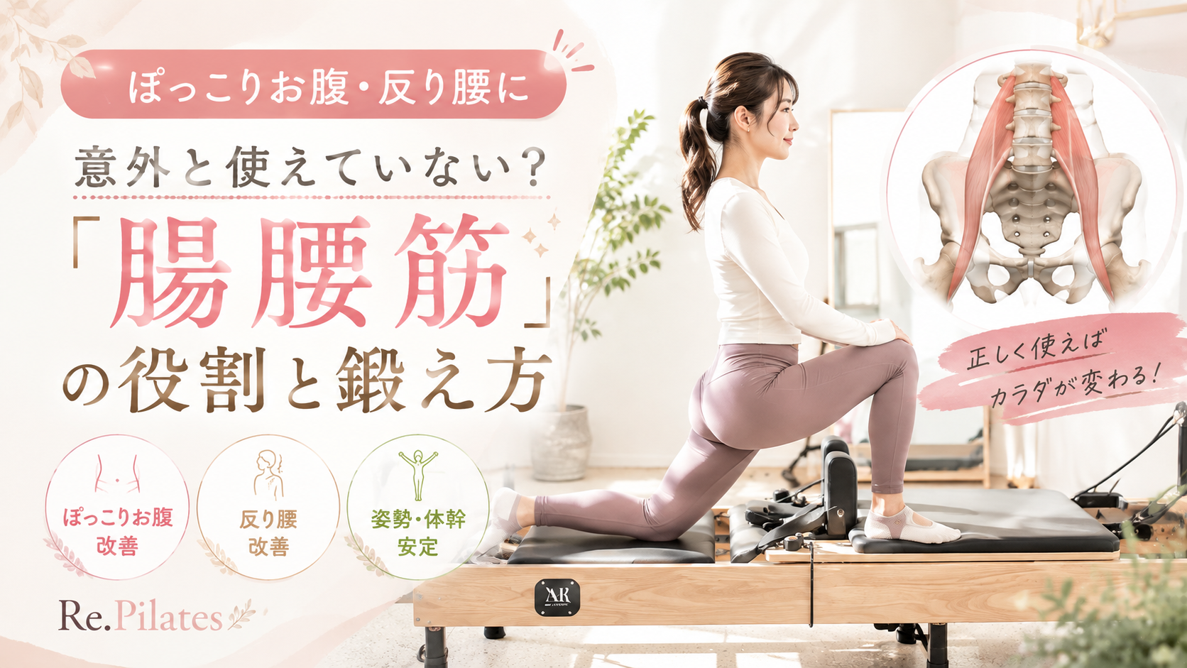 【ぽっこりお腹・反り腰に】意外と使えていない？「腸腰筋」の役割と鍛え方