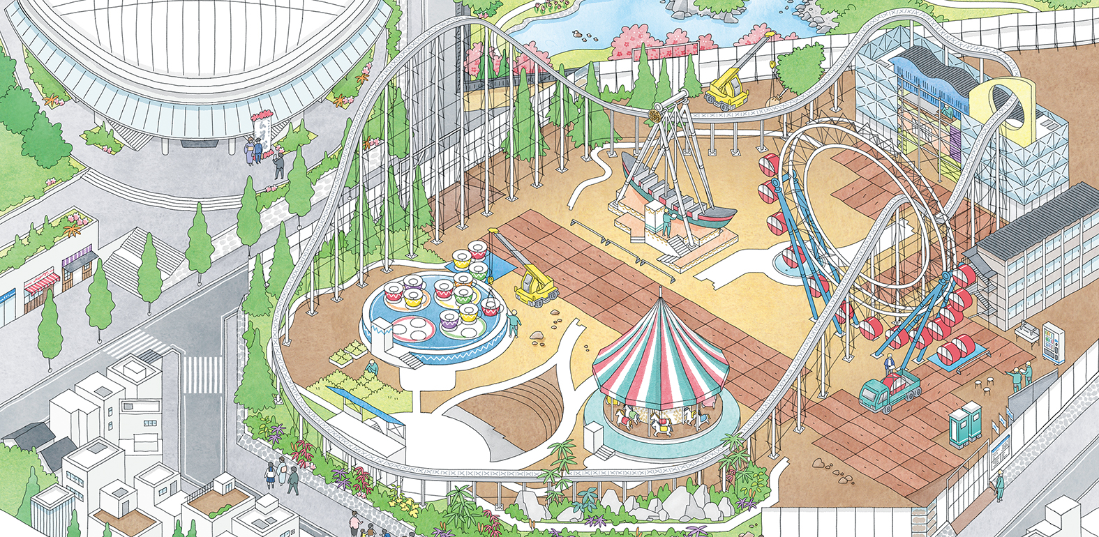 絵本『だんだんできてくる 遊園地』