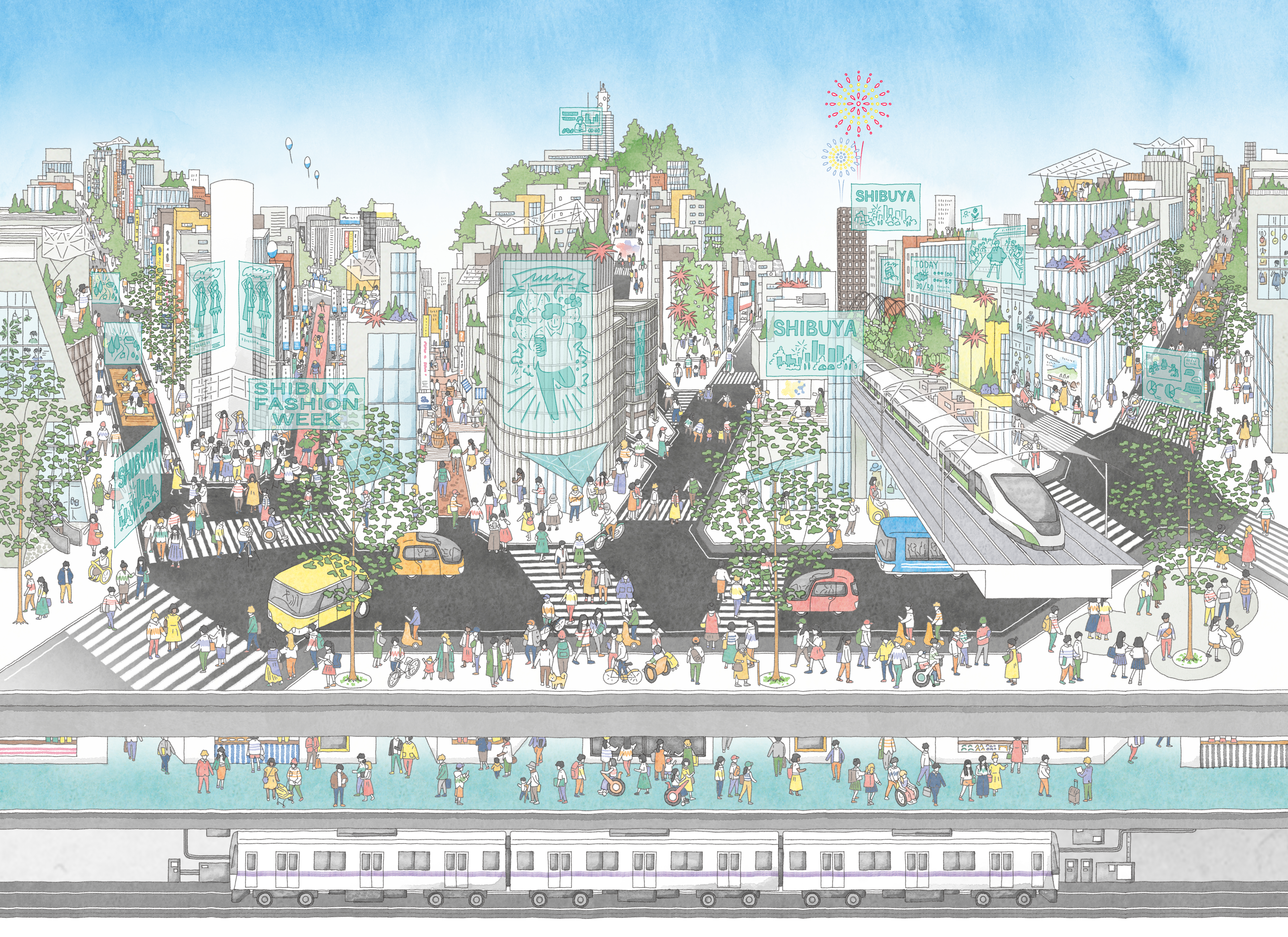 渋谷区 未来イラスト