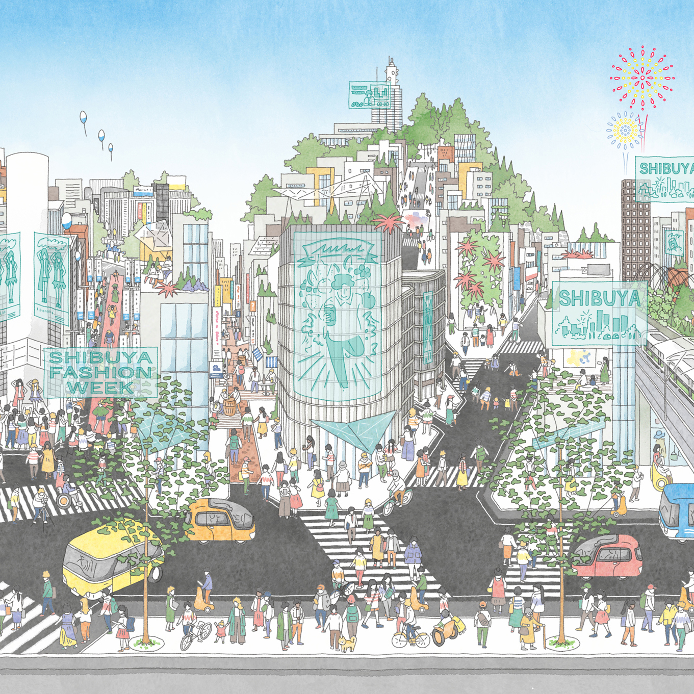 渋谷区 未来イラスト