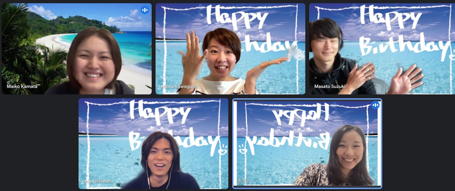 メンバーの誕生日を祝う様子