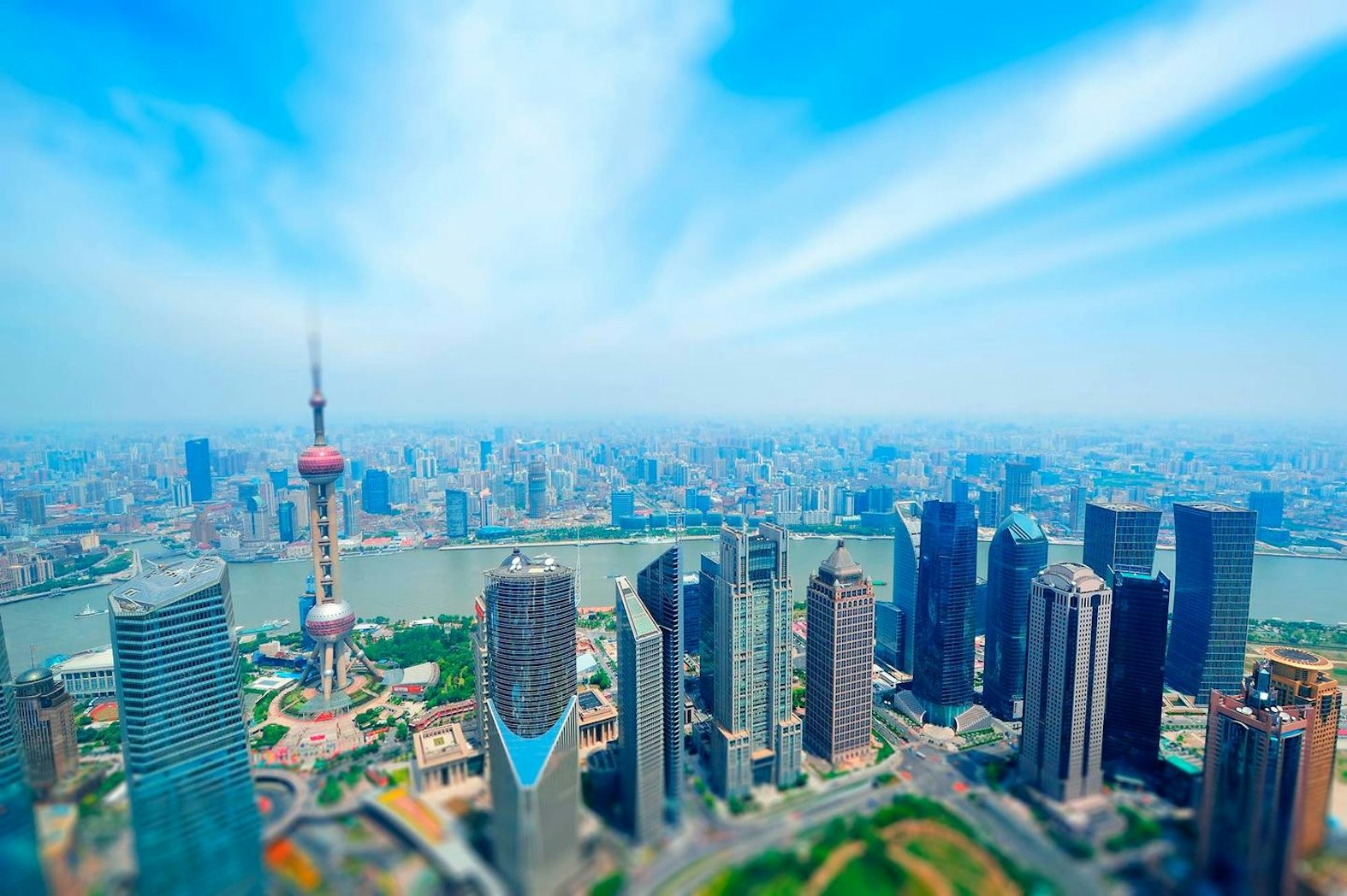SPEEDAログイン画面でも使用している、上海上空から撮影した写真です