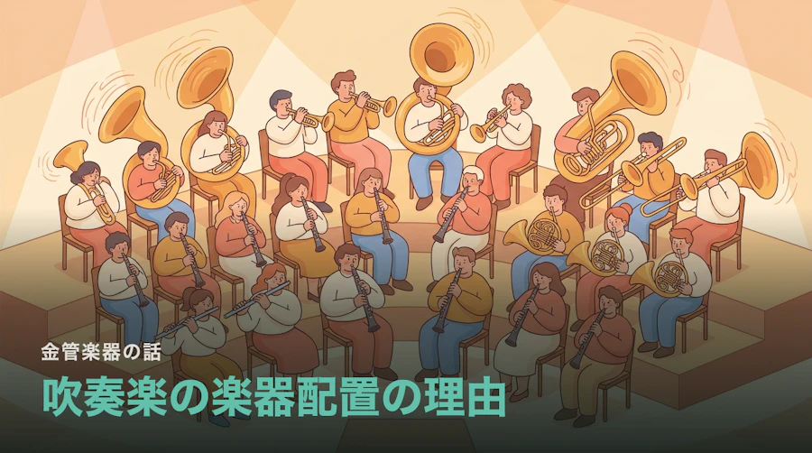 吹奏楽の楽器配置はなぜオーケストラと違うのか|金管の座る位置と音の向き