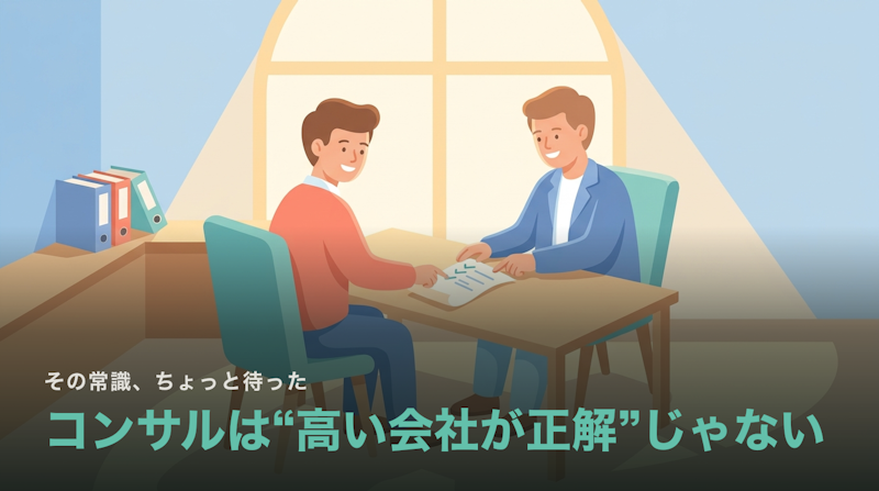 経営コンサルは“高い会社が正解”じゃない|中小企業の選び方と費用