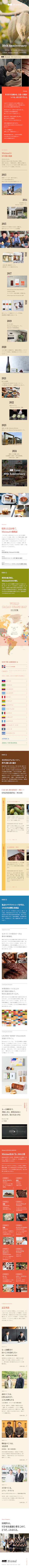 Minimal 10th Anniversary  10周年記念ページ のスマホ版デザイン