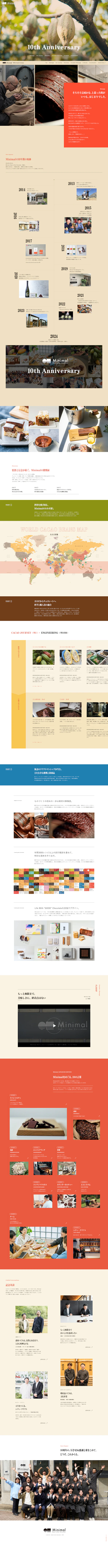 Minimal 10th Anniversary  10周年記念ページ のPC版デザイン