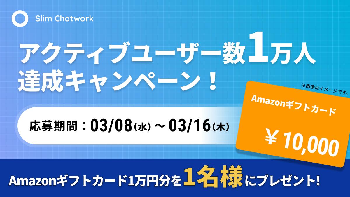 Slim Chatwork アクティブユーザー数10,000人達成 Twitterプレゼント企画