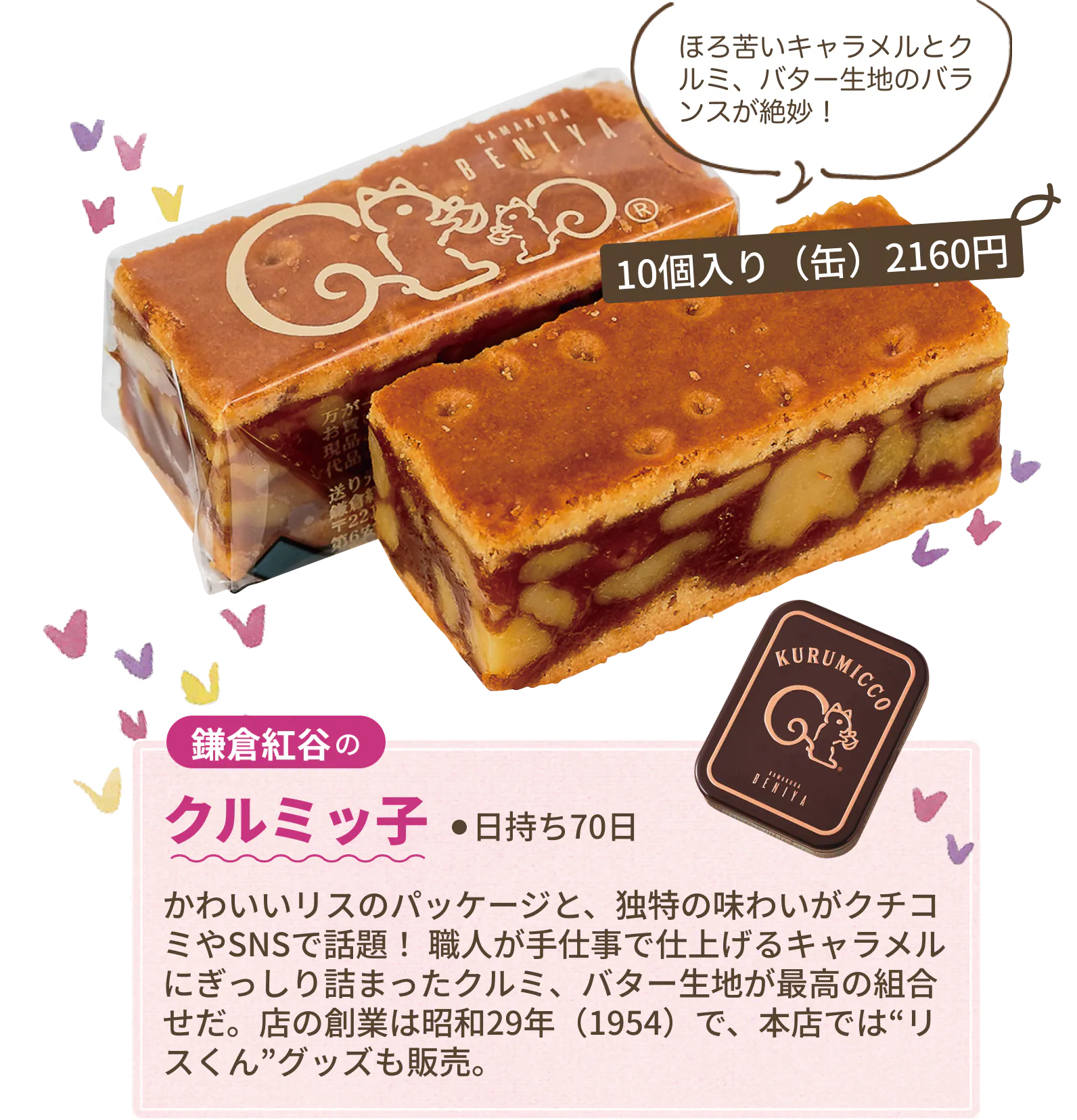 鎌倉紅谷のクルミッ子　ほろ苦いキャラメルとクルミ、バター生地のバランスが絶妙！