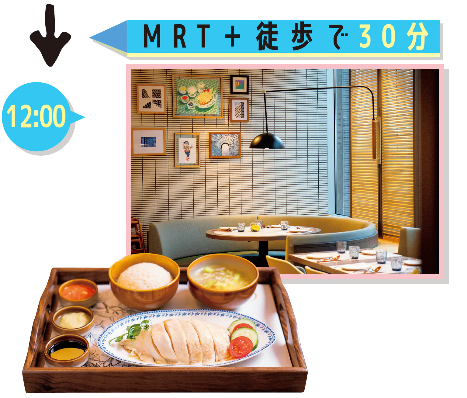 人気店なので予約を入れておくと安心。滞在中一度は食べたいチキンライス！の画像