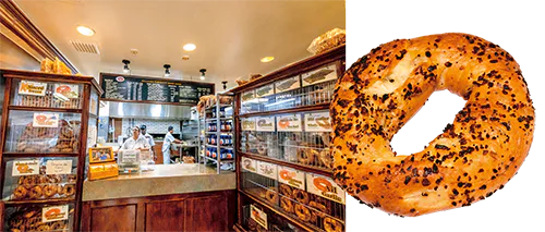 フェアモント・ベーグルの内観とベーグルの画像