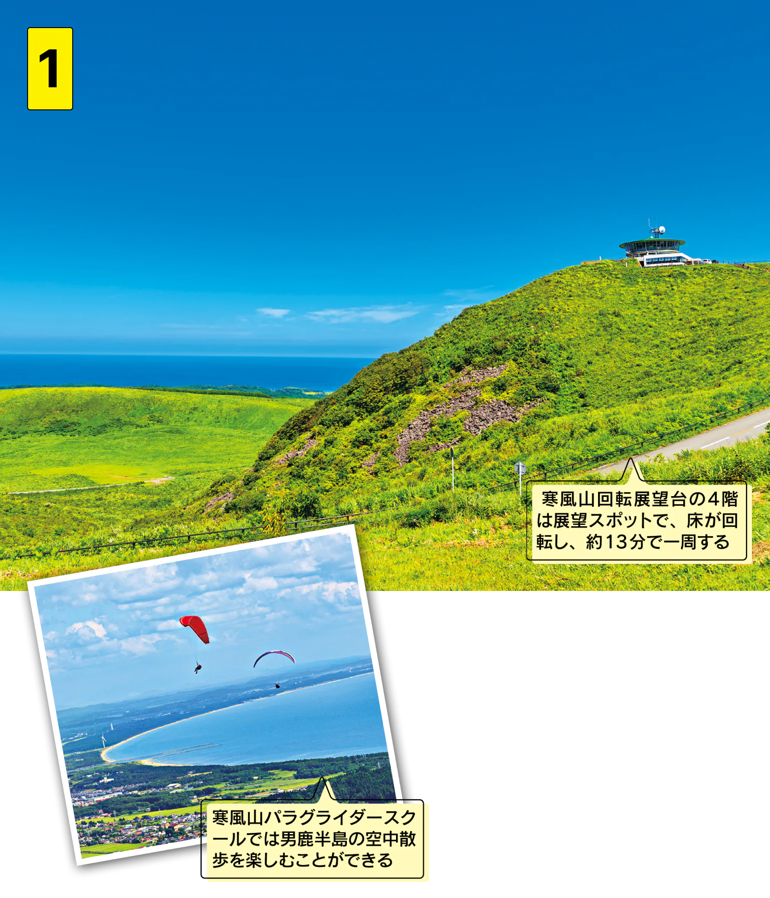 寒風山回転展望台 から男鹿半島のパノラマを堪能の画像