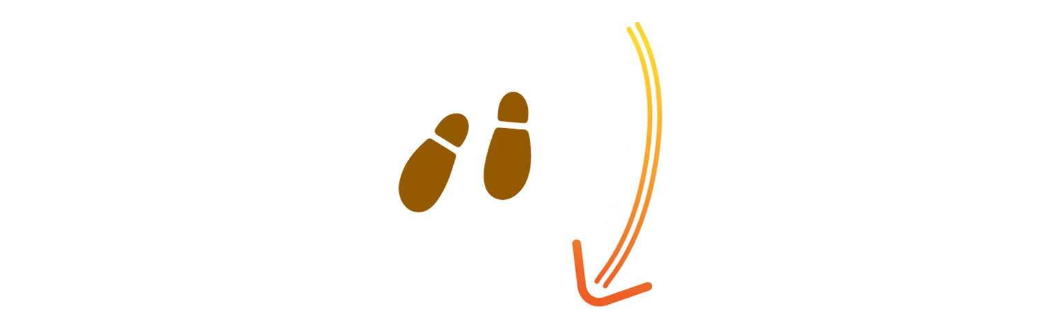 矢印と足跡の画像