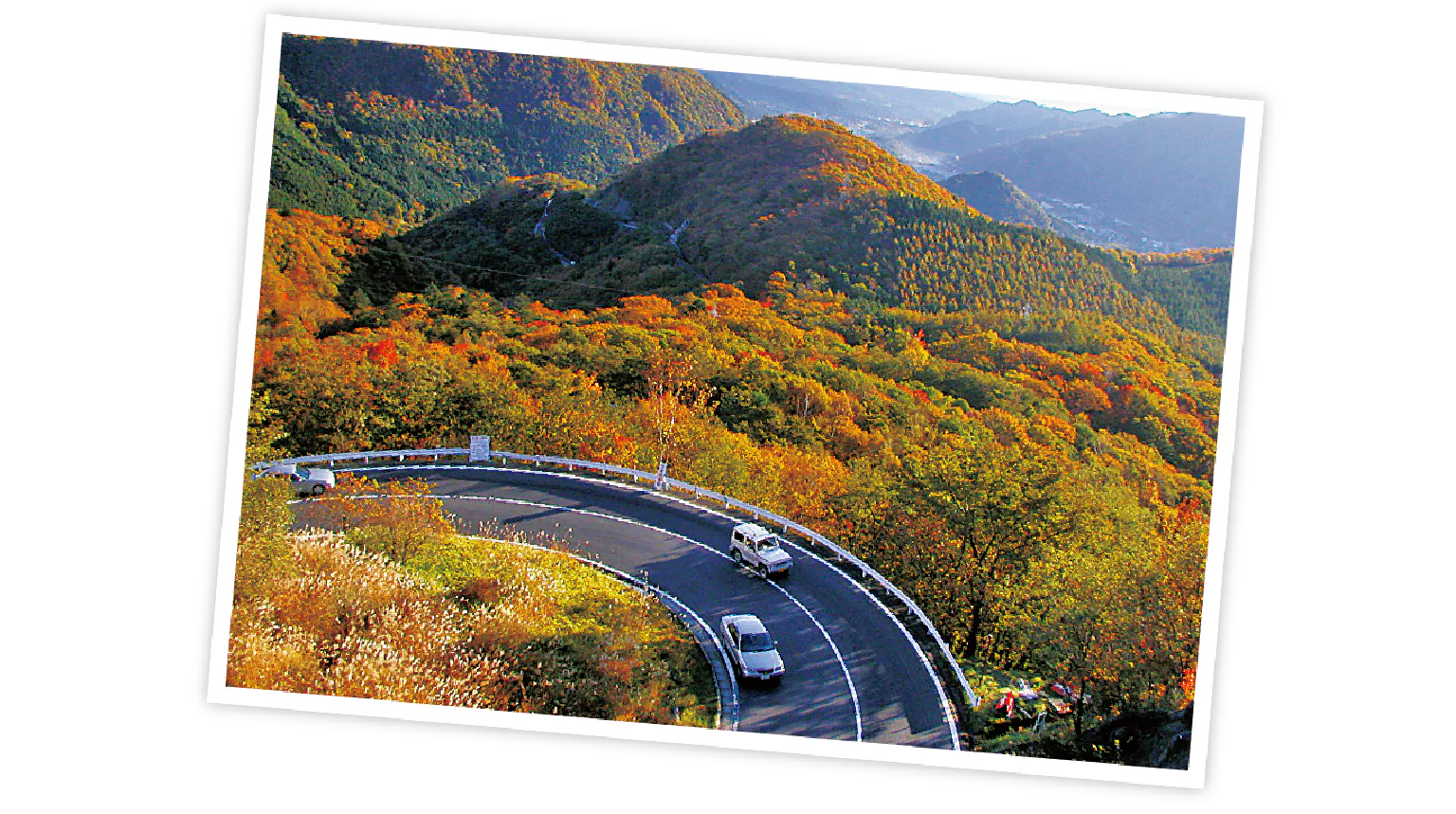 日光市街と中禅寺湖を結ぶ観光道路で紅葉の名所
