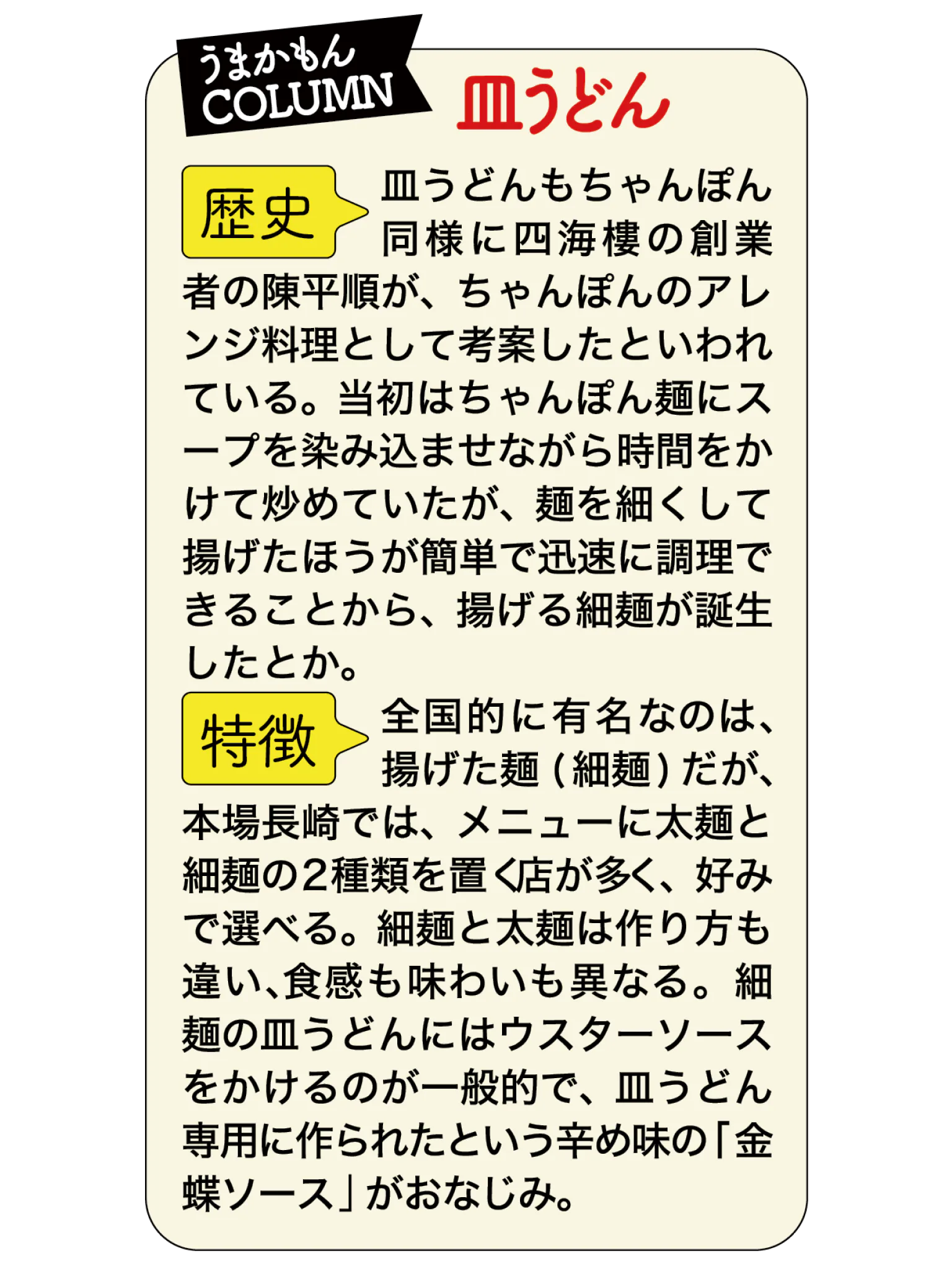 うまかもん COLUMN 皿うどん