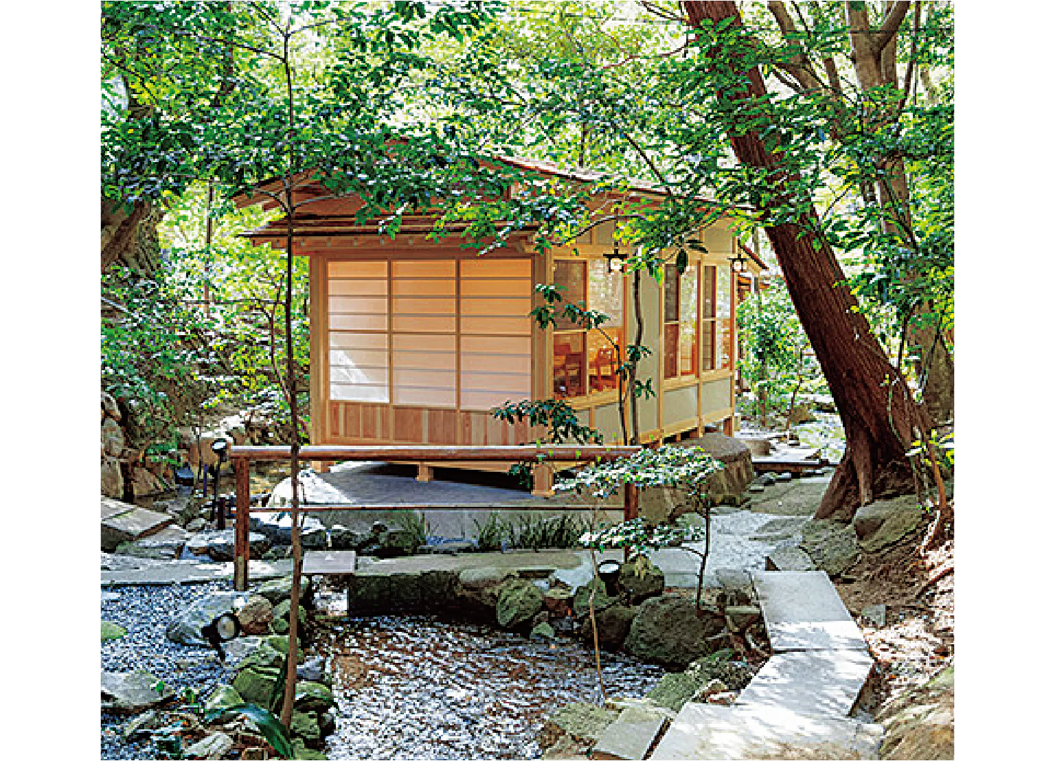 詠風庭には風流な川席や足湯もあるの紹介画像