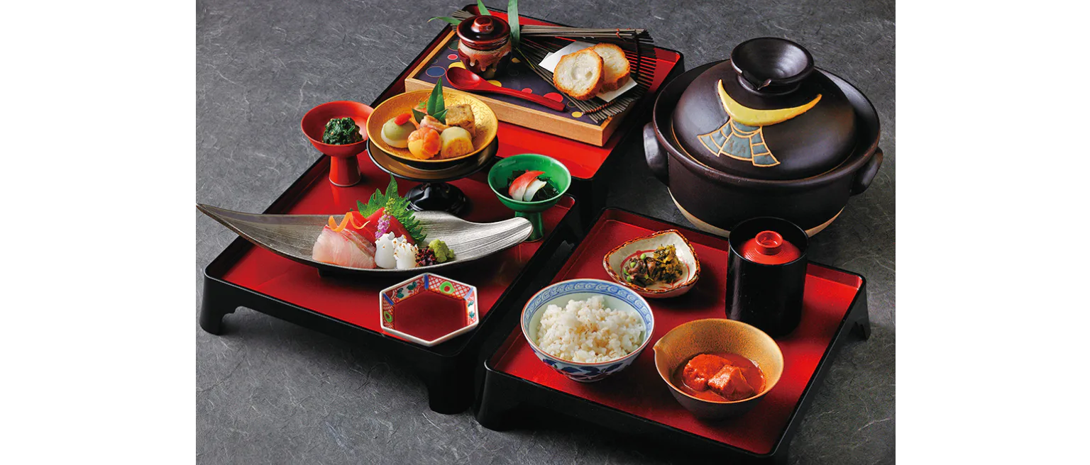 ご当地食材を生かした会席料理の画像