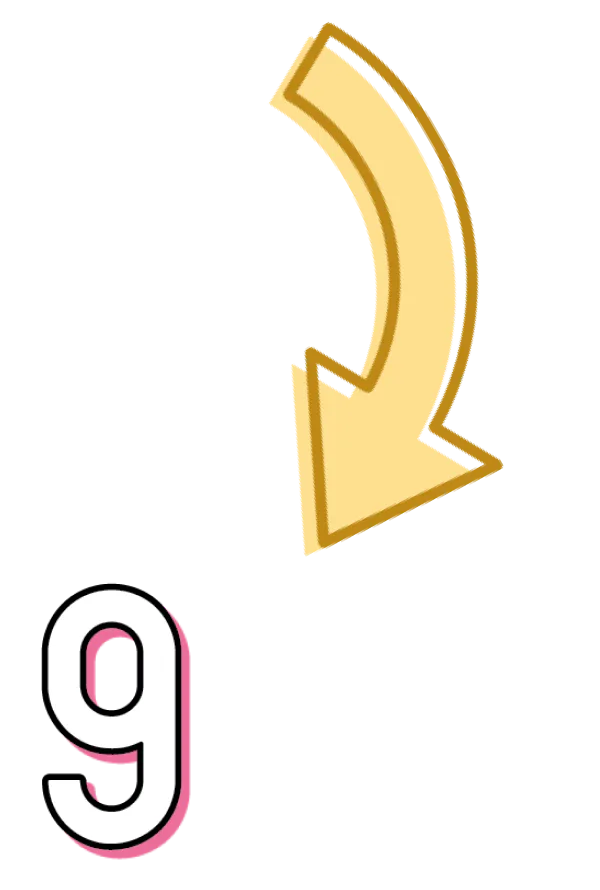 下矢印と9の画像