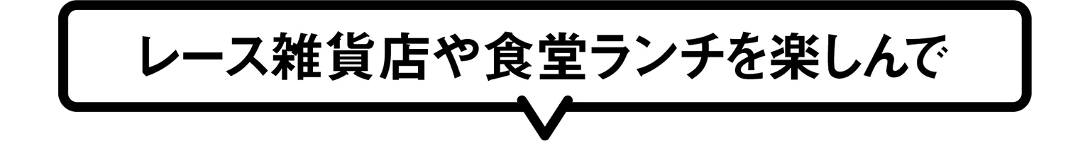 レース雑貨店や食堂ランチを楽しんで