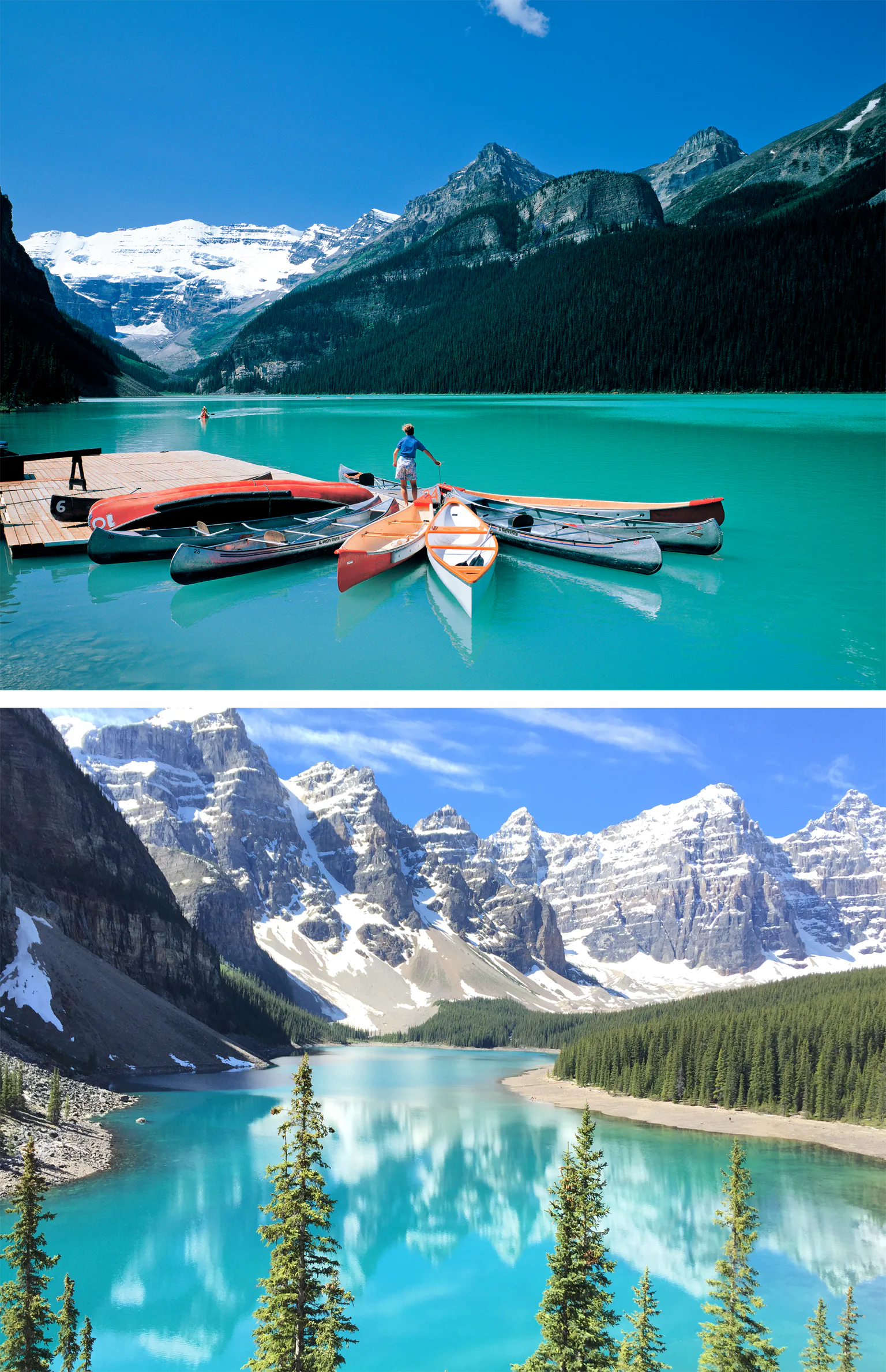 レイク・ルイーズとモレーン・レイクの画像