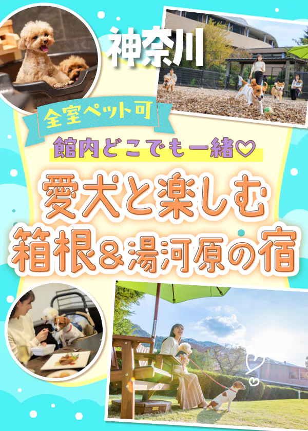 【神奈川】箱根・湯河原｜ペットと泊まれる宿、全室ペット可、大型犬OKの宿も