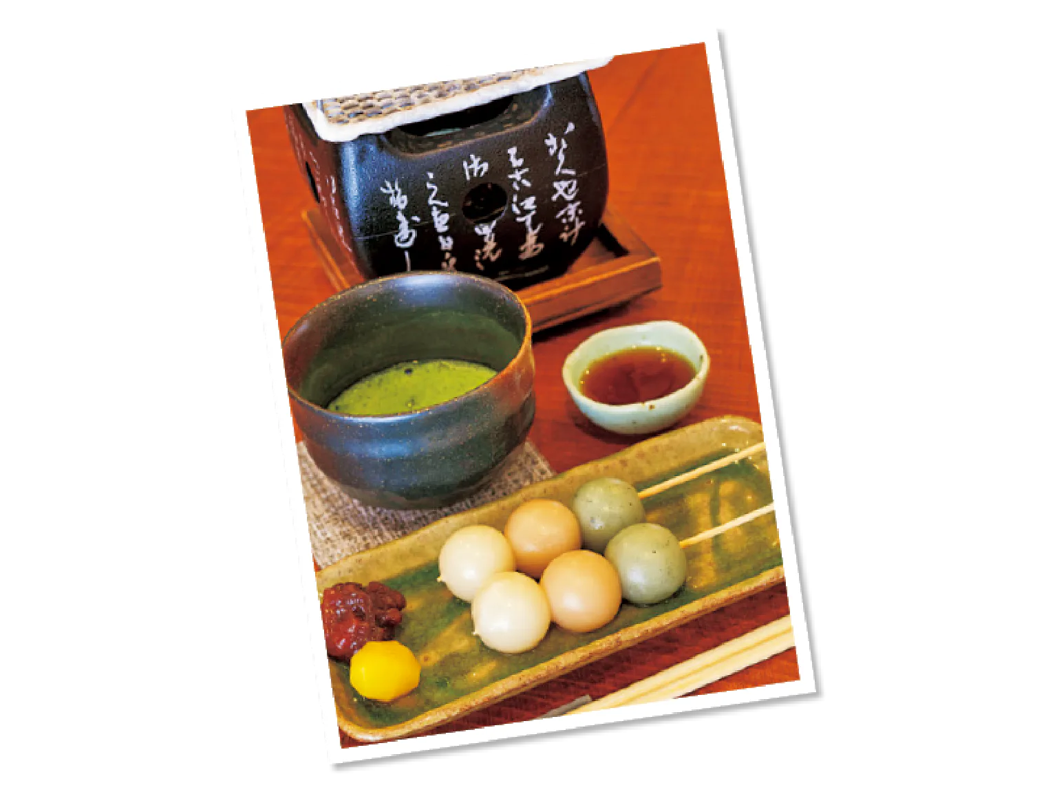 七輪を使って自分で炙る「cafeM’s style ~なごみ~」の三色団子の紹介画像