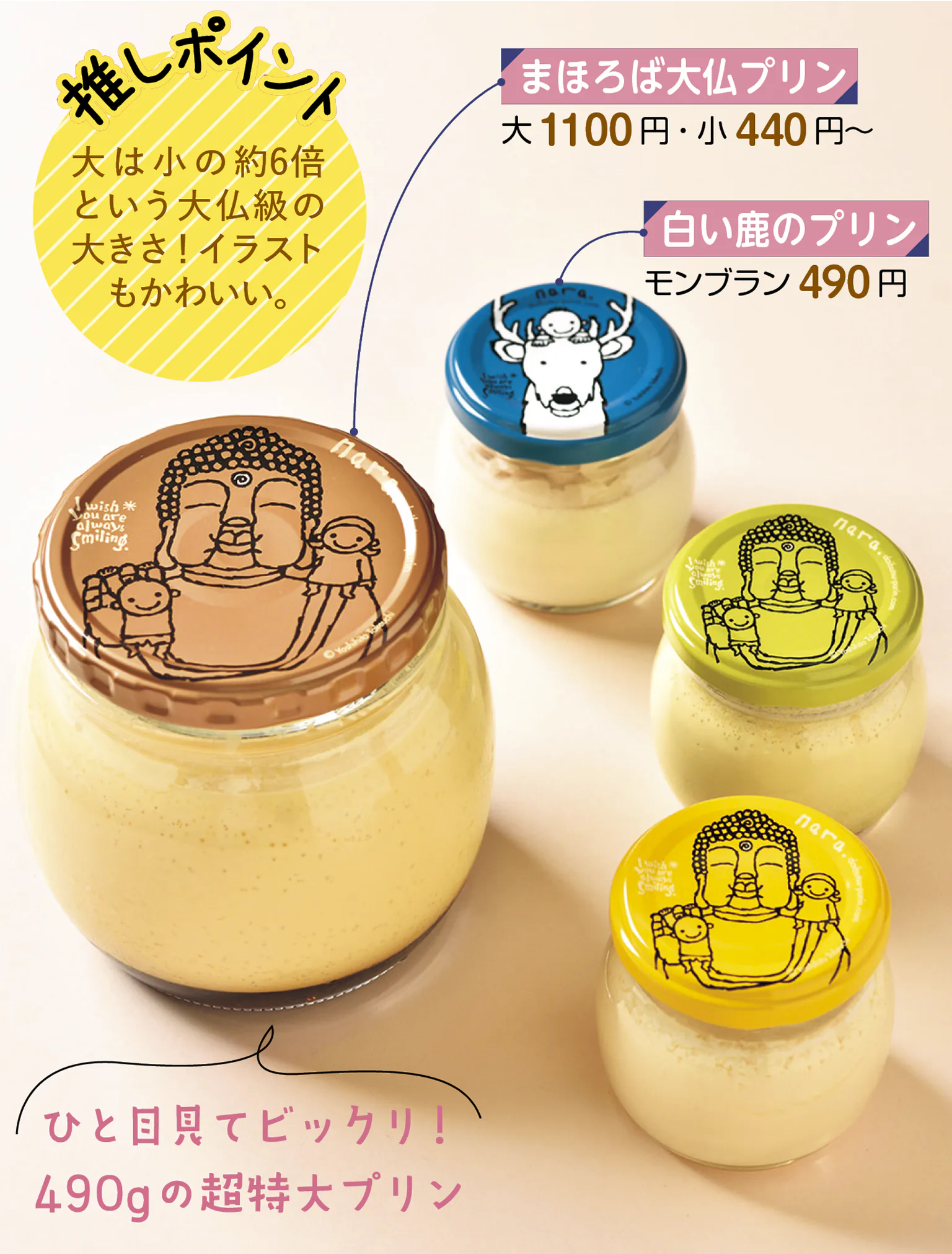 まほろば大仏プリン本舗 近鉄奈良駅店のプリンの画像