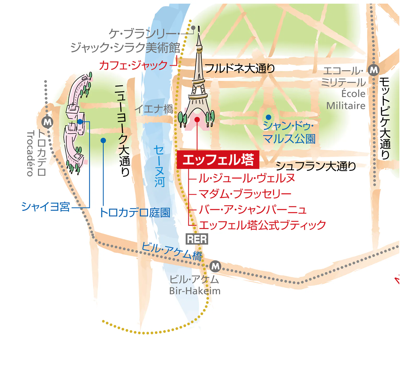 エッフェル塔周辺マップ画像