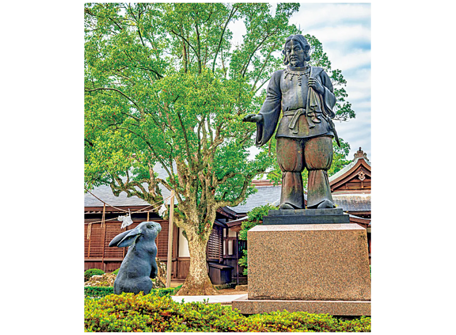 大国主大神の像とウサギの像の画像