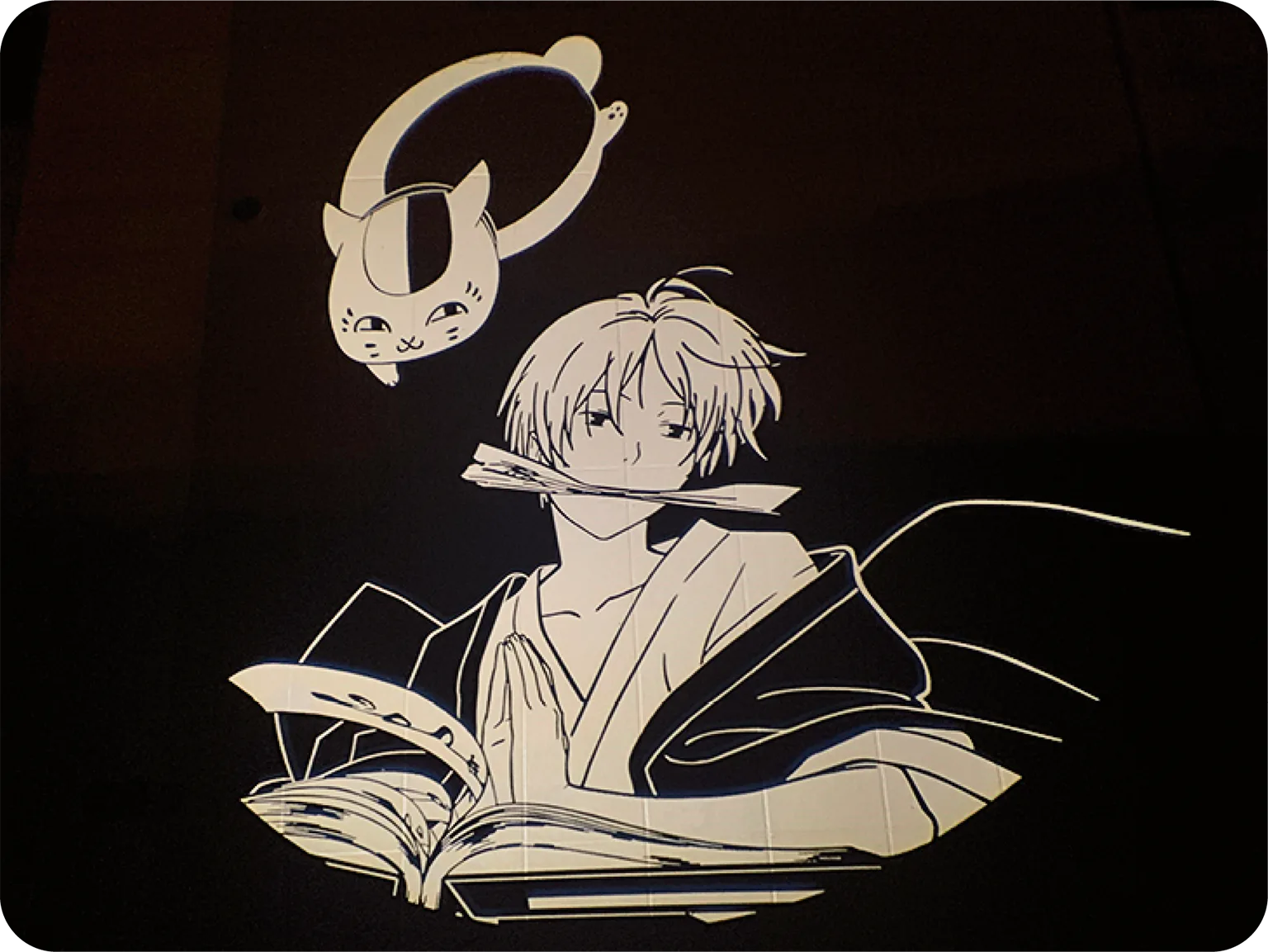 夏目とニャンコ先生の影絵の画像