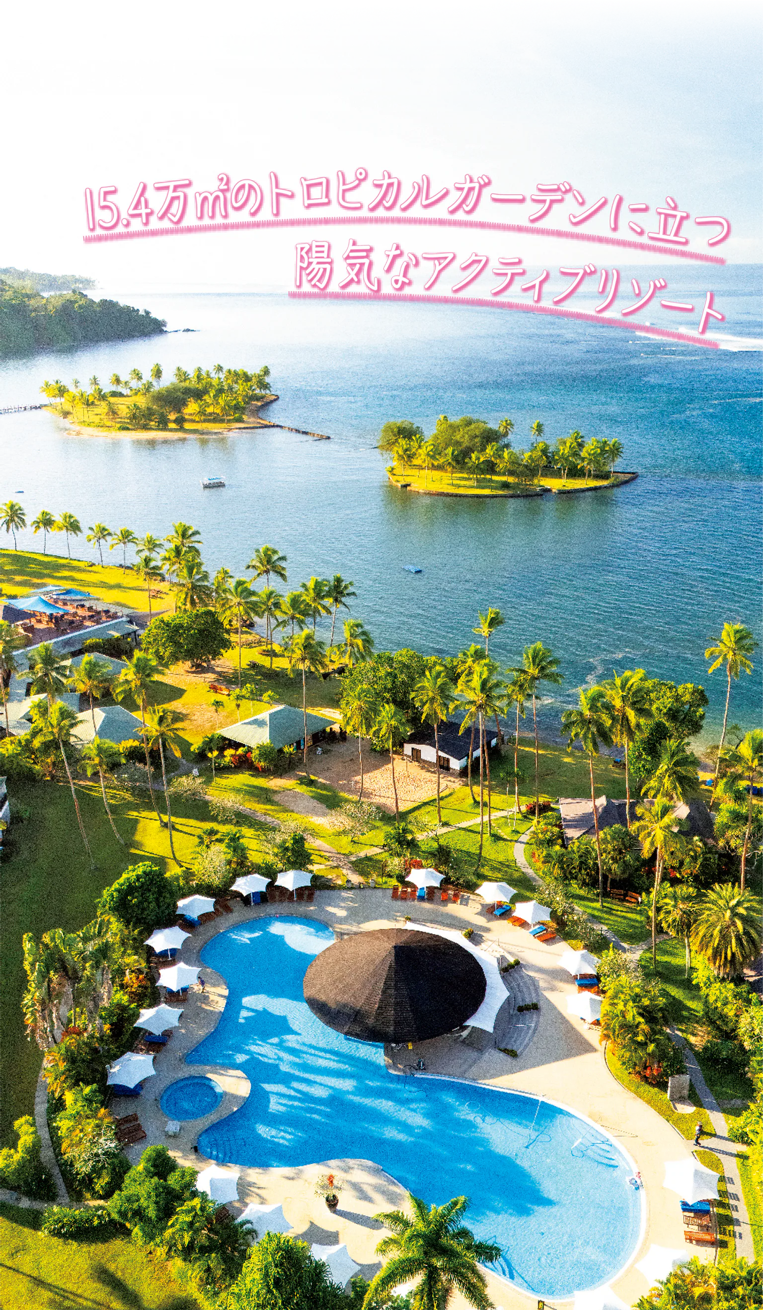 15.4万㎡のトロピカルガーデンに立つ陽気なアクティブリゾートの画像