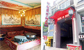 ミマール・シナン・ルーフの店内画像（写真左）と外観画像（写真右）