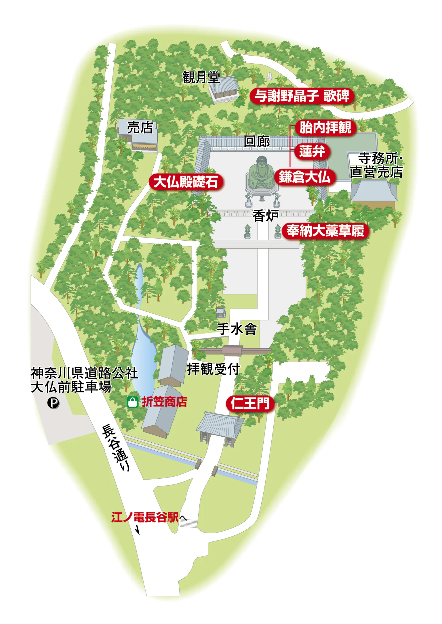 高徳院の地図の画像