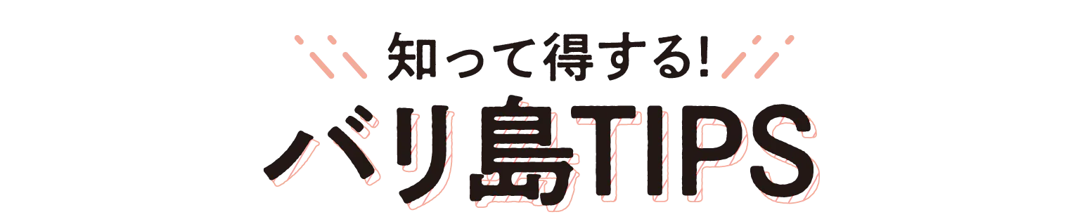 知って得する！バリ島TIPSの見出し