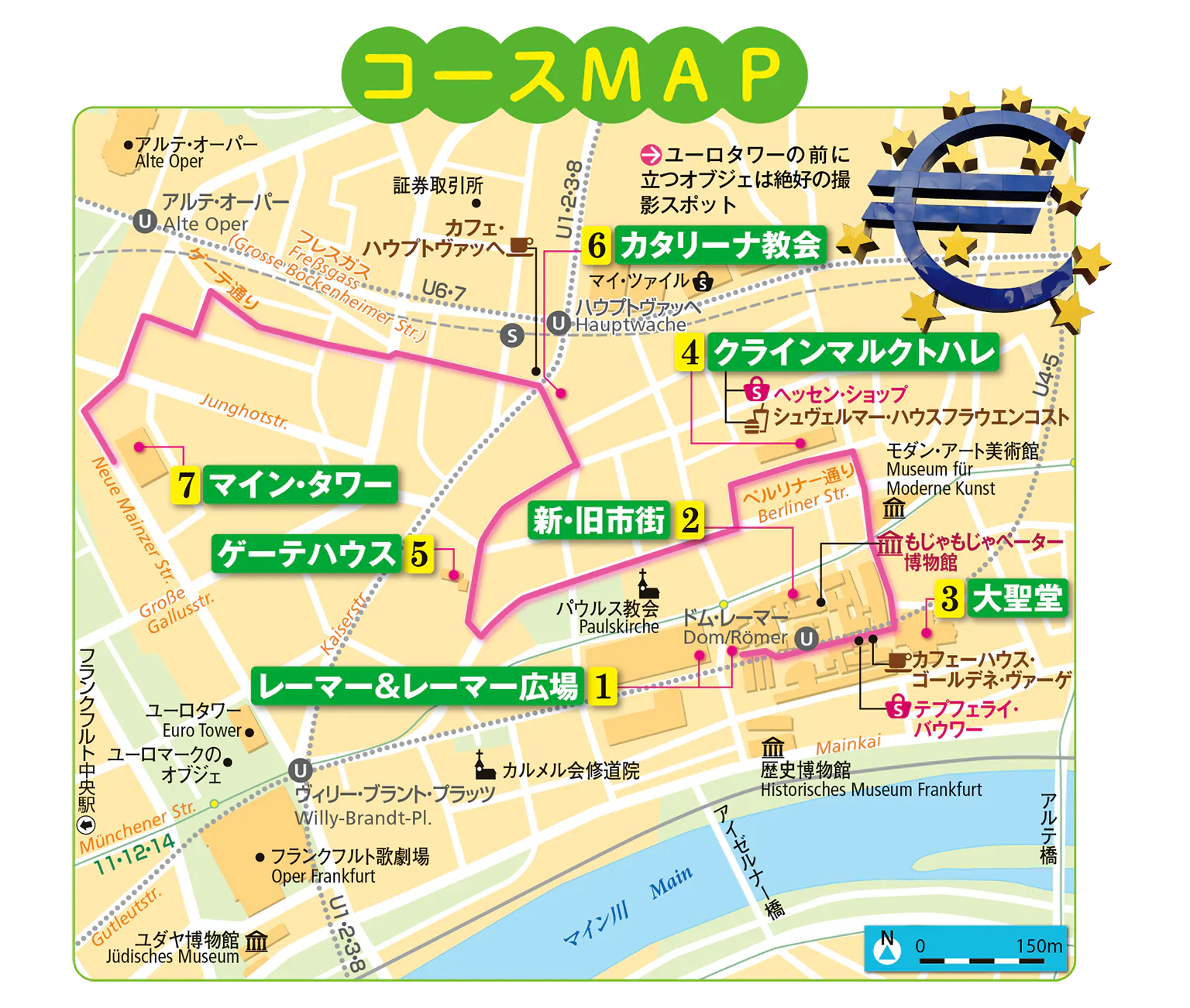 フランクフルト王道さんぽコースの地図