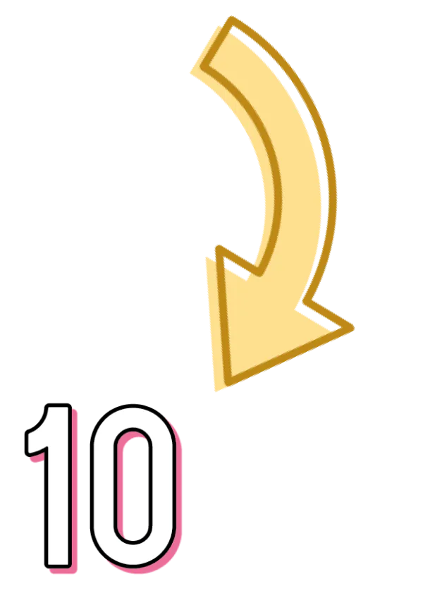 下矢印と10の画像