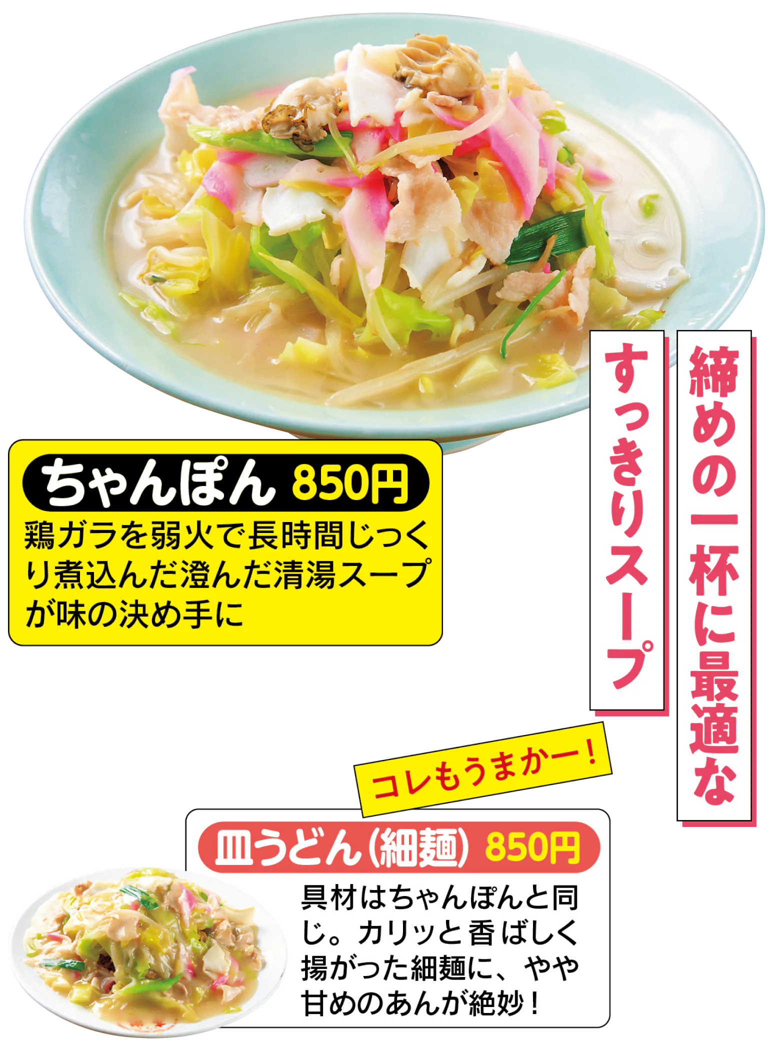 ちゃんぽん　皿うどん（細麺）