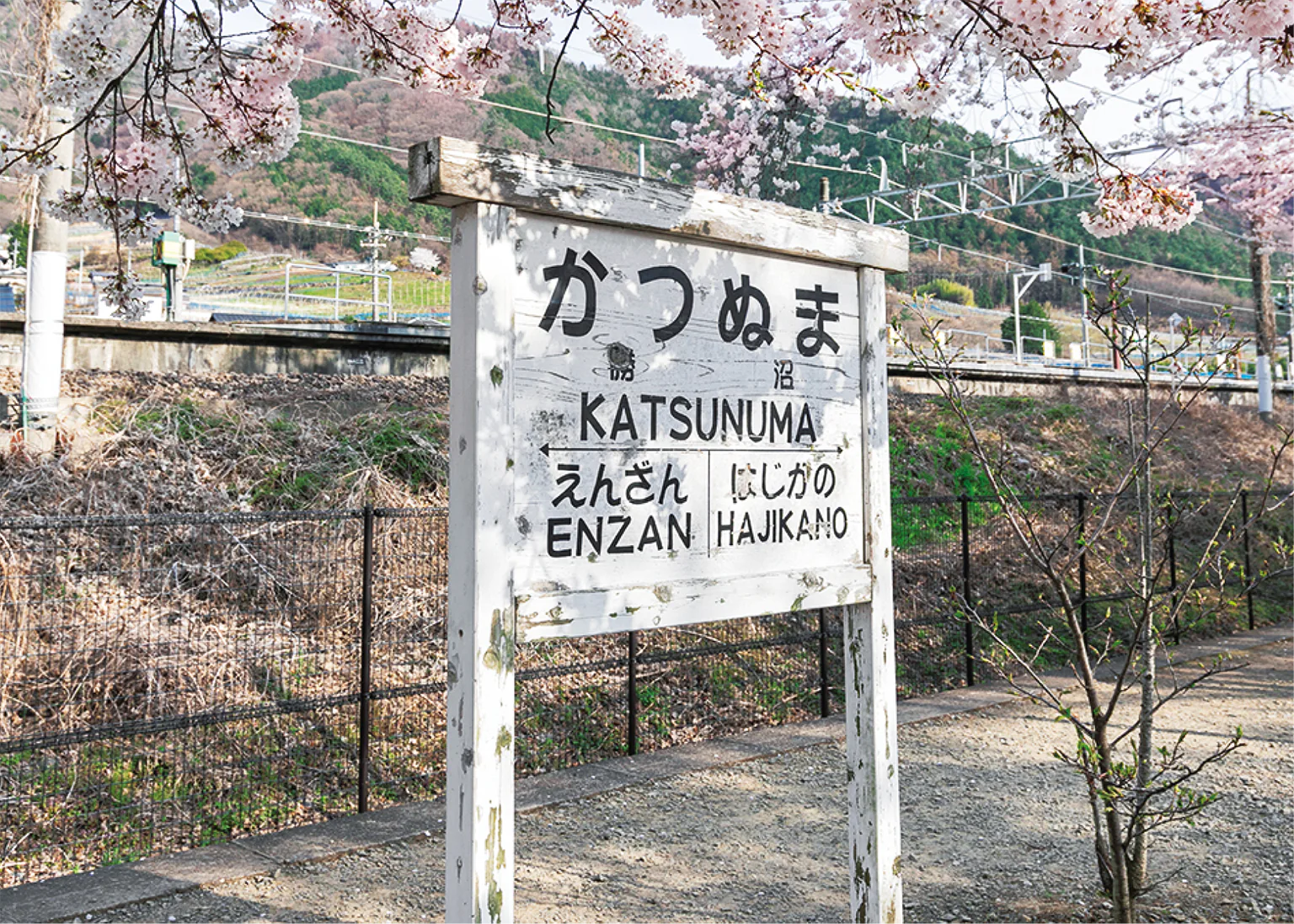 かつぬま駅の線路跡の画像