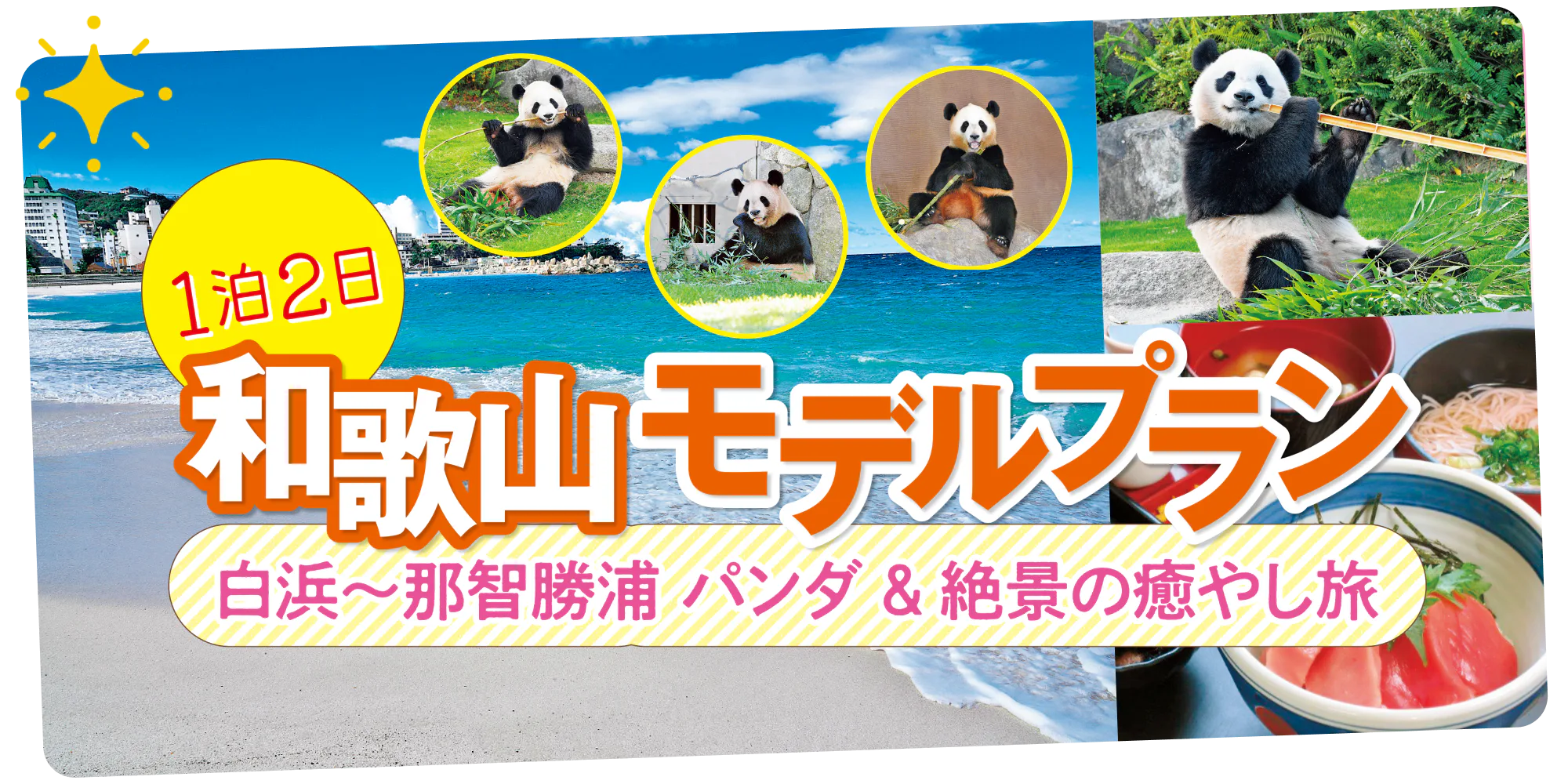 1泊2日和歌山モデルプラン　白浜～那智勝浦 パンダ＆絶景の癒し旅