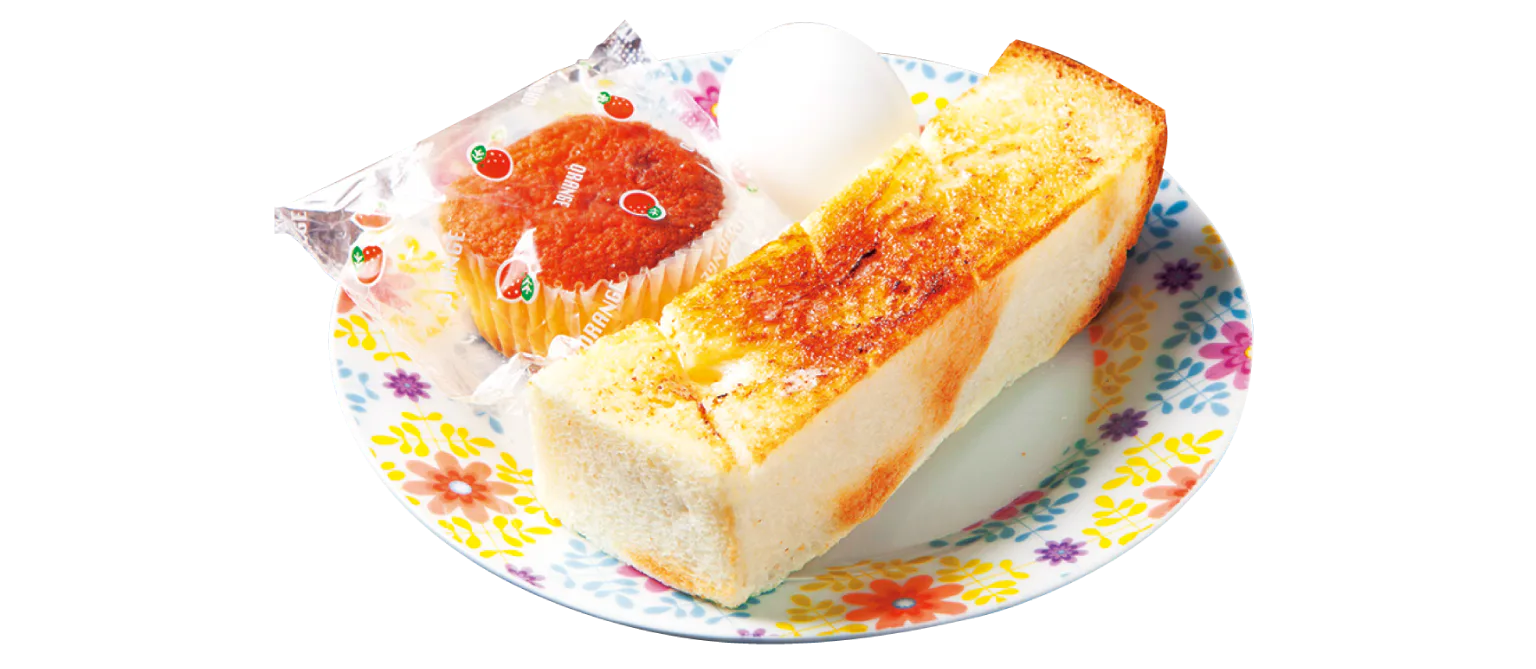 トースト+ゆで卵+カステラ