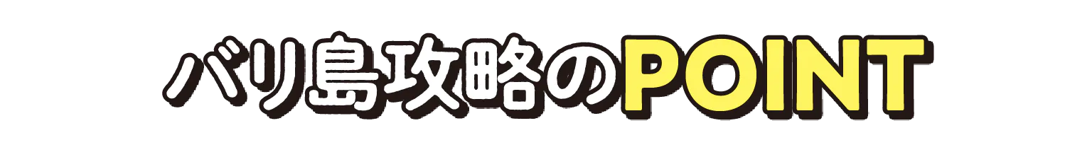 バリ島攻略のPOINTの見出し